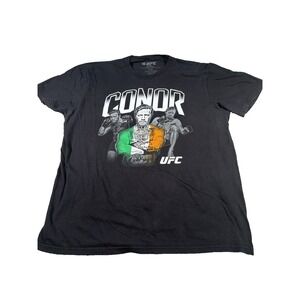 Connor McGregor Mens Graphic T Shirt Large Black Irish Flag UFC Fighting